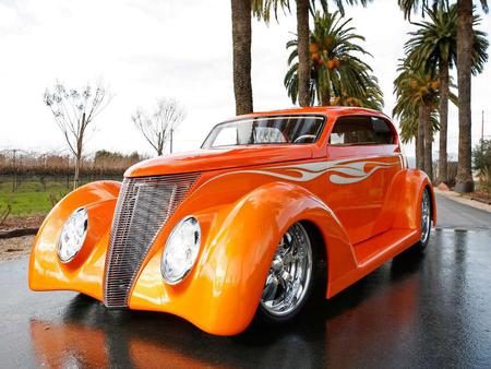 Custom - street, car, orange, custom, rod