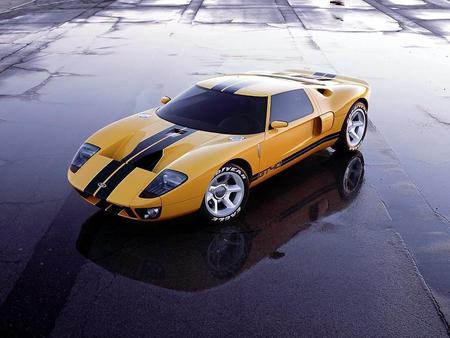 GT - gt, ford, yellow, car