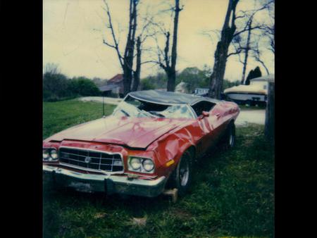 My Torino After The Crash - wreck, gran, red, torino, crash, ford, 1973