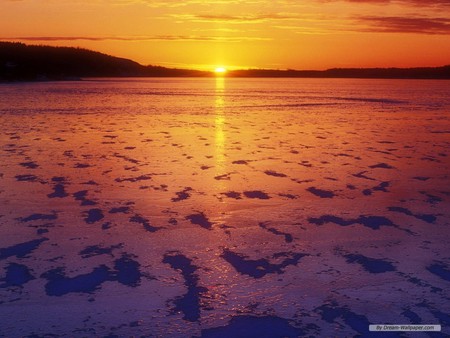 Sunset - nature, water, sunset, sun