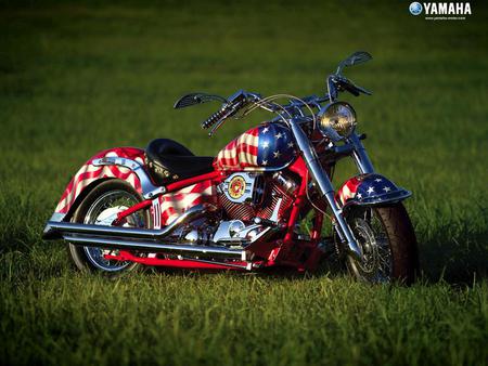 Yamaha - motorcyle, bike, yamaha, patriotic