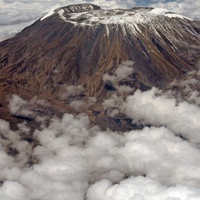 Kilimanjaro wrapped in clouds, Kenya, Africa