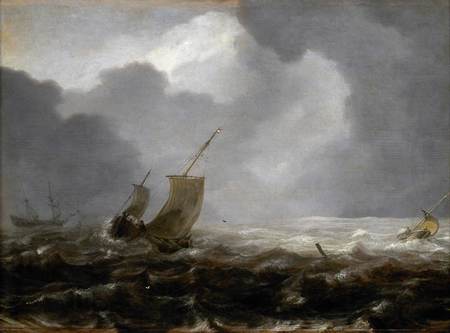 How to keep upright? - wind, water, grey clouds, waves, stormy, sails, sky