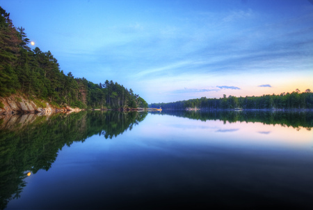 A River In Maine - glow, river, sunset, maine