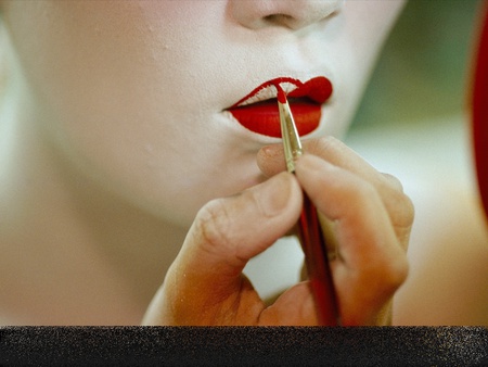 Red lips - women, beauty, girl, photography, red lips, abstract, beautiful, red, colors, color