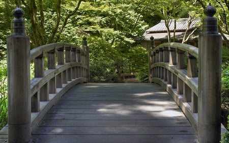 Bridge at Portland Japanese Garden - portland, garden, japanese, bridge