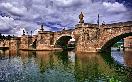 Bridge at Wurzburg - river, architecture, bridge, wurzburg