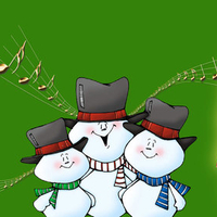 Snowmen singing christmas carol