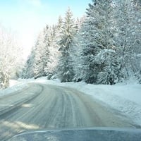 Snow covered road widescreen