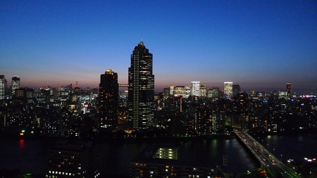 Tokyo - city, skyscraper, night, tokyo