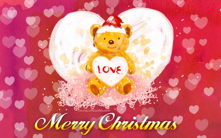 santa bear with love - santa, love, bear, with