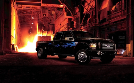 Fire House - flame, ford, heat, truck