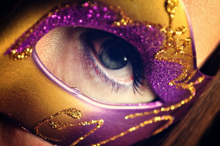 look at me - eye, golden, purple, mysterious