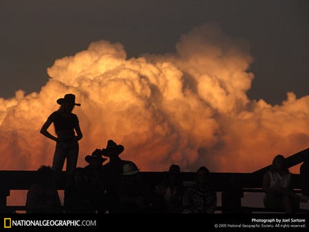 Rodeo - sky, hat, clouds, shadow