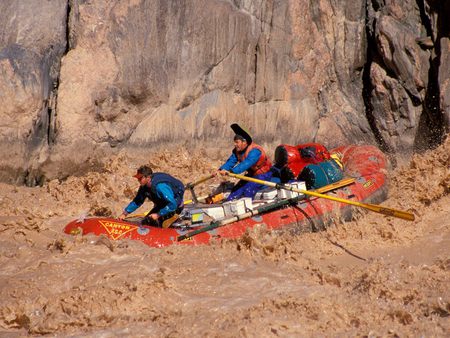 muddy waters - sport, men, rapids, boat