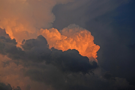 Orange Couds - orange, sky, grey, clouds