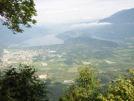 High above in Italy - mountains, view, trees, clouds