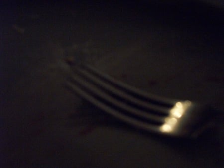 Lonely meal aftermath - meal, plate, dark, fork