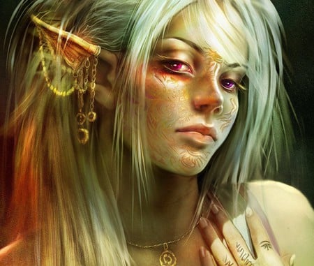 Desert Sand - kirsi salonen, face, elf, girl, fantasy