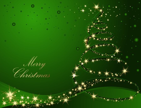 Merry christmas - christmas, star, sparkle, christmas tree, green, merry christmas, golden, light