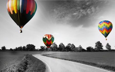 Spotting Balloons - abstract, flying, balloons, sky