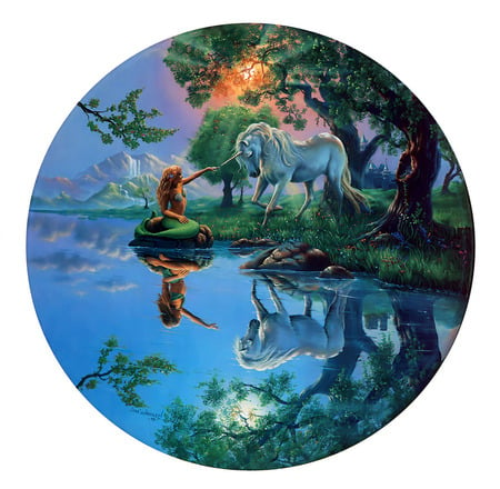 If_I_Where_a_Mermaid - lake, mermaid, mount, tree, unicorn