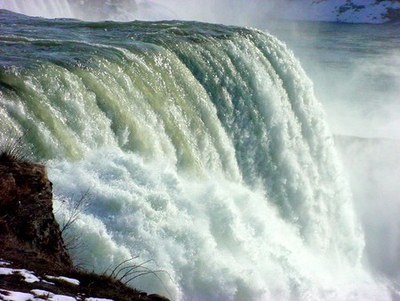 Mighty Power of Water - waterfall, cascade, rock, power, whirling