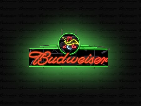 Budweiser Sign - bush, sign, logo, green, bud