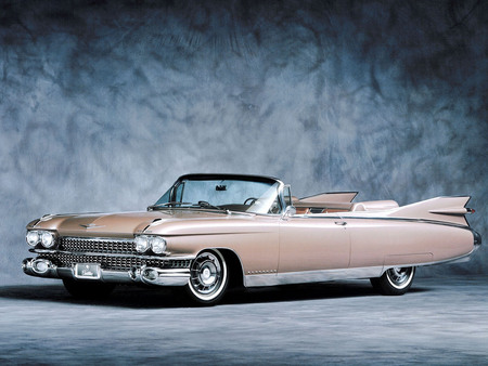 1959 Eldorado Convertible - old car, tires, eldorado, wings, old cars, pastel, car, cabrio, cadillac, timer, vehicle, classic, cars, windshield, headlights, automobile, pretty, cool, 1959, old, door, engine, convertable, cadillac eldorado, cadilac