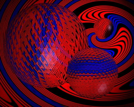 Red and Blue Orbs - fractals, 3d, red, blue, astract, orbs