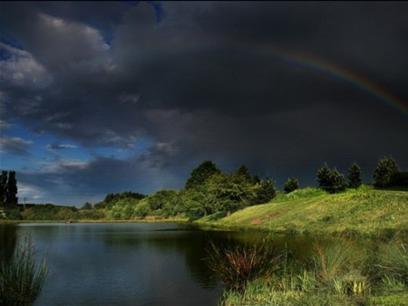 dramatic sky - nature, landscape, lake, dramatic, sky