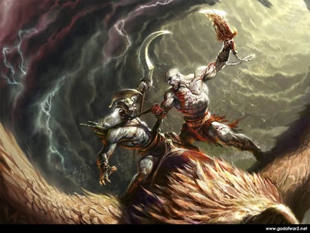 god of war 2 - god of war 2 kratos, fight