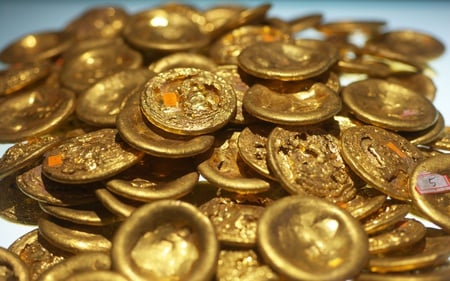 Chinese Gold Coins - chinese, coins, gold, photography, abstract