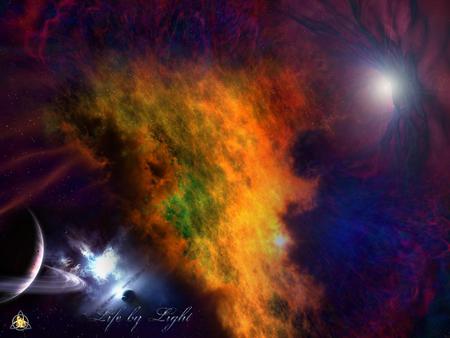 Life by Light - nebula, star, planet, space