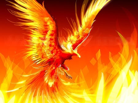 The-Fire-Phoenix - fire, red, orange, flames