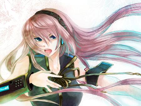 Megurine Luka - pretty, singing, stage, pink, light, luka, headphones, nice, program, megurine, beauty, virtual, white, megurine luka, cute, aqua eyes, song, vocaloid, anime, blue, microphone, music, aqua, pink hair, idol, anime girl, beautiful, singer, girl, cool, black, glow, awesome, diva, vocaloids, headset