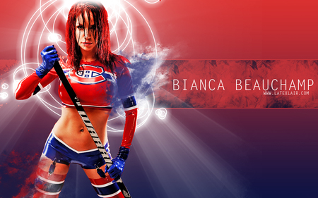 Bianca Beauchamp-Hockey - babe, hockey, stick, model