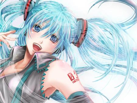 Hatsune Miku - aqua, hot, headset, music, anime girl, white, art, cool, aqua eyes, artistic, hatsune miku, sexy, song, vocaloids, program, vocaloid, beautiful, pink, diva, nice, realistic, beauty, twintail, singer, aqua hair, black, virtual, pretty, idol, anime, miku, cute, girl, drawing, hatsune, real, microphone, red, headphones, blue, awesome