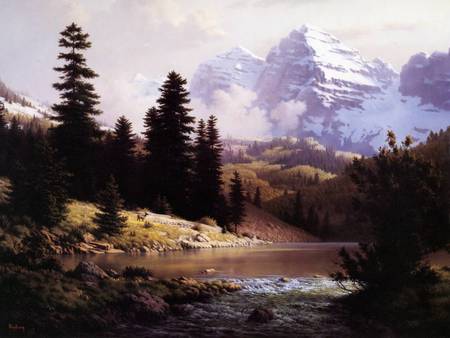 melody-of-the-maroon-bells - stream, lake, forest, mountain