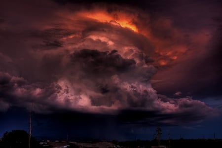 Anger - storm, vehicles, clouds, nature, poles, sky