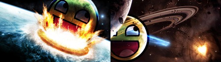 Happy Crash - space, troll face, planet, crash, troll