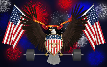 Weight Lifting - weight, eagle, usa, flags