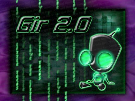 Gir 2.0 - alien, invader, purple, gir, zim, green, robot