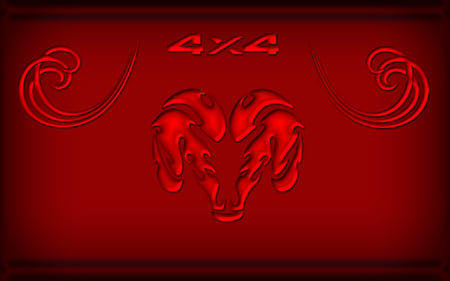 Ram It - ram, red, dodge, 4x4, tribal, skull