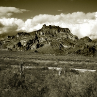 Red Mountain in Sepia