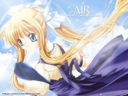 Golden Hair - girl, angel, air, anime, tv, cute