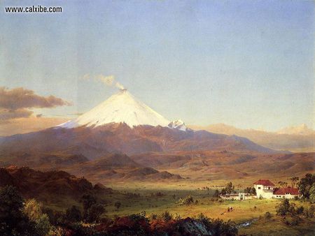 Cotopaxi - house, volcano, mountain, tree