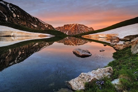 Beauty of nature - land space, white rock, mountains, black rock