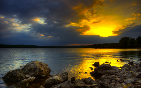 Spectacular sunset - nature, sky, cloud, water, sunset