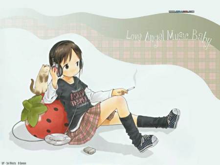 ichigo-mashimaro 1 - music, anime, strawberry, mashimaro, girl, cute, ichigo